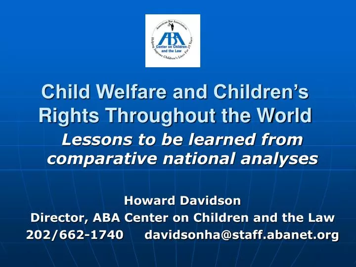 child welfare and children s rights throughout the world