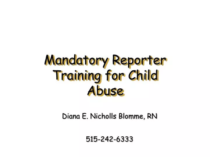 mandatory reporter training for child abuse