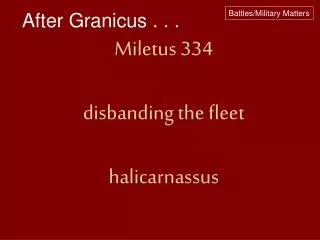Miletus 334 disbanding the fleet halicarnassus