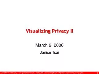 Visualizing Privacy II