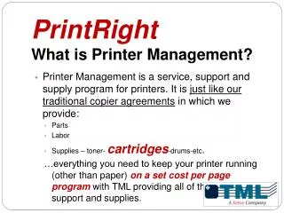 PrintRight What is Printer Management?