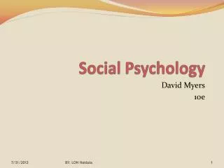 Social Psychology