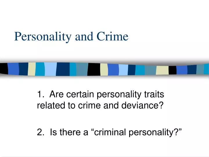 personality and crime