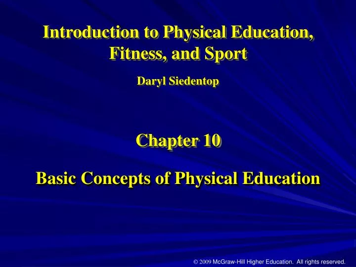 basic concepts of physical education