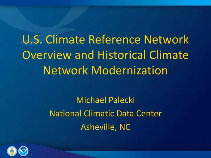 u s climate reference network overview and historical climate network modernization