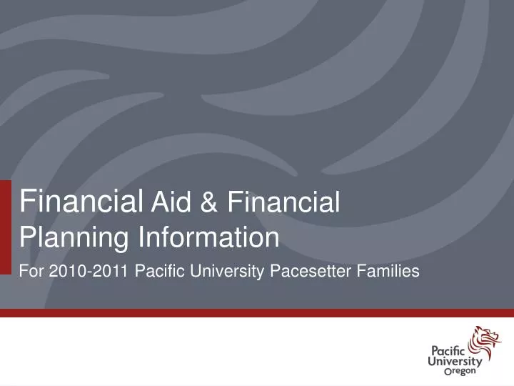 financial aid financial planning information