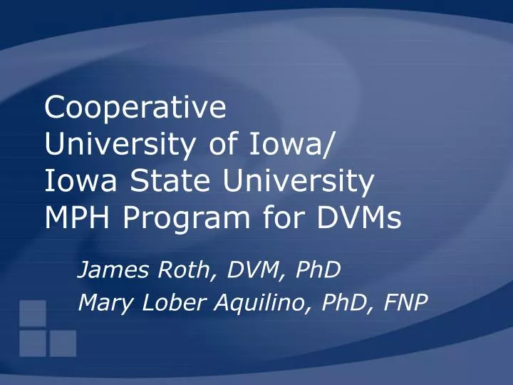 cooperative university of iowa iowa state university mph program for dvms