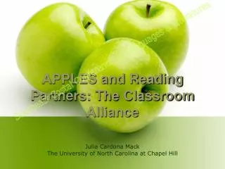 APPLES and Reading Partners: The Classroom Alliance