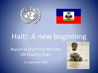 Haiti: A new beginning