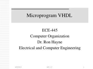 Microprogram VHDL