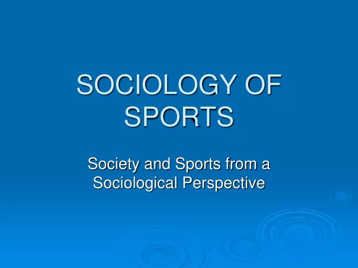 sociology of sports