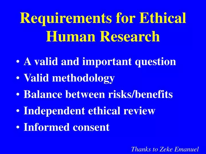 requirements for ethical human research