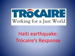 Haiti earthquake: Trócaire’s Response