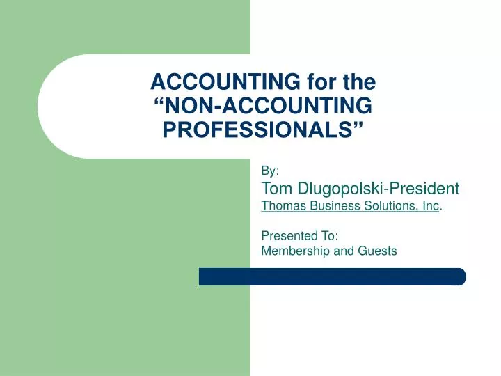 accounting for the non accounting professionals