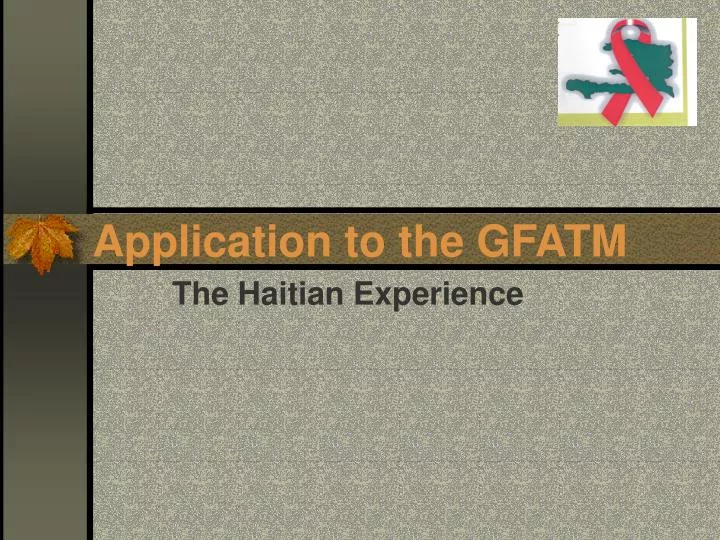 application to the gfatm