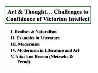 Art &amp; Thought… Challenges to Confidence of Victorian Intellect