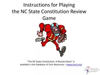 Instructions for Playing the NC State Constitution Review Game
