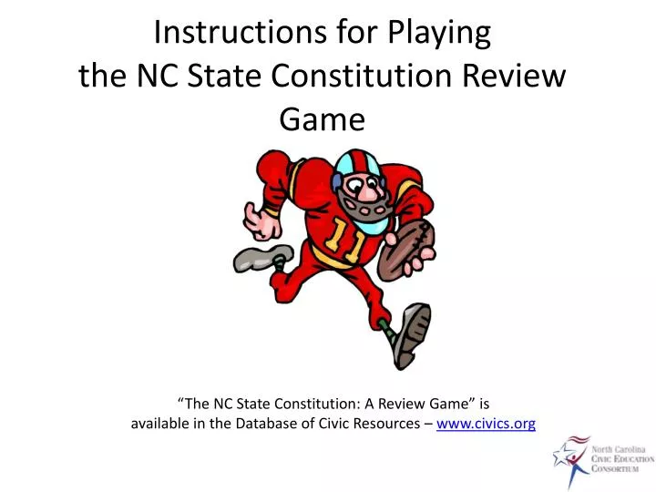 instructions for playing the nc state constitution review game