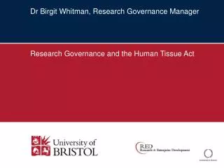 Dr Birgit Whitman, Research Governance Manager