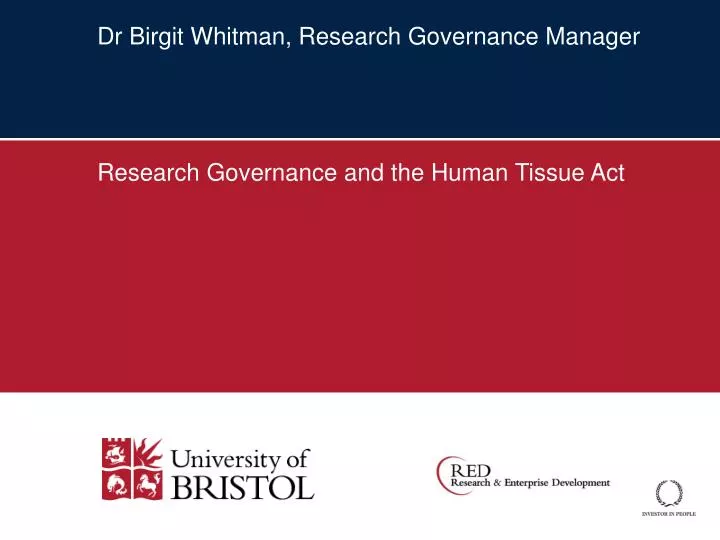 dr birgit whitman research governance manager