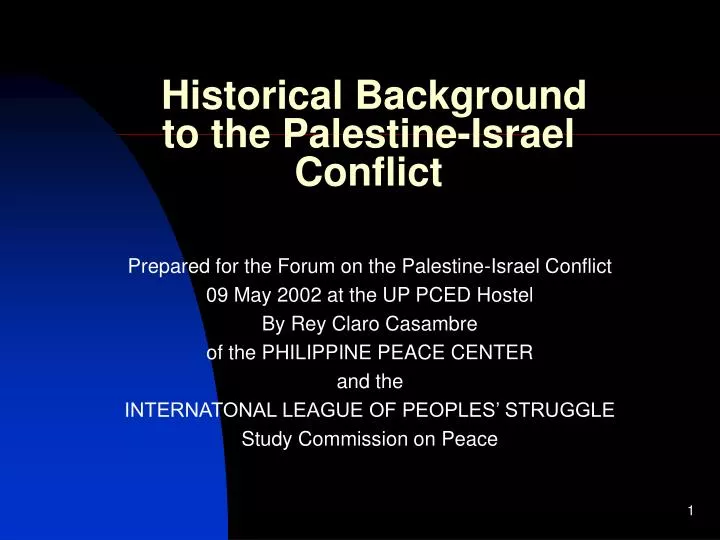 historical background to the palestine israel conflict