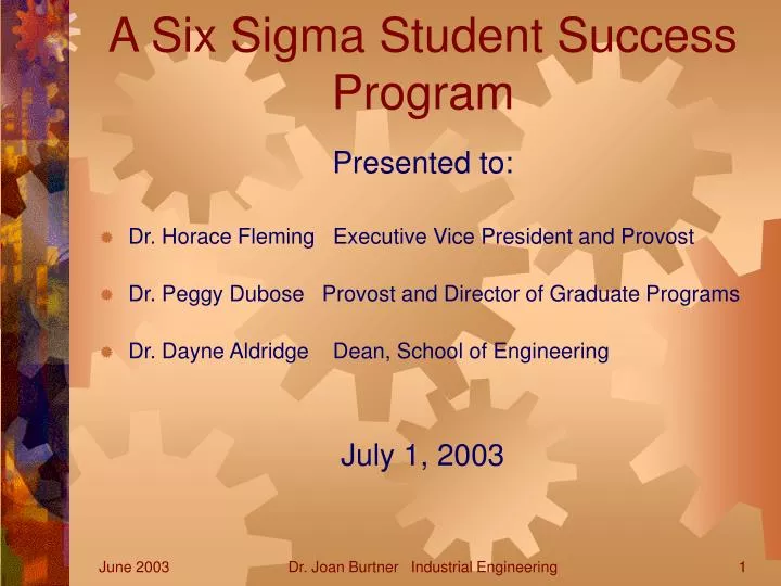 a six sigma student success program