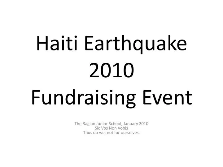 haiti earthquake 2010 fundraising event