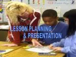 LESSON PLANNING - slide 1