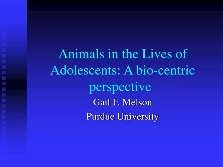 animals in the lives of adolescents a bio centric perspective