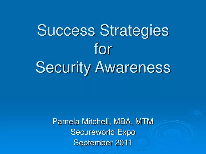 success strategies for security awareness