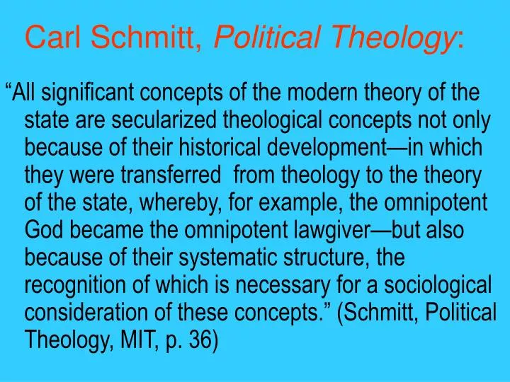 carl schmitt political theology