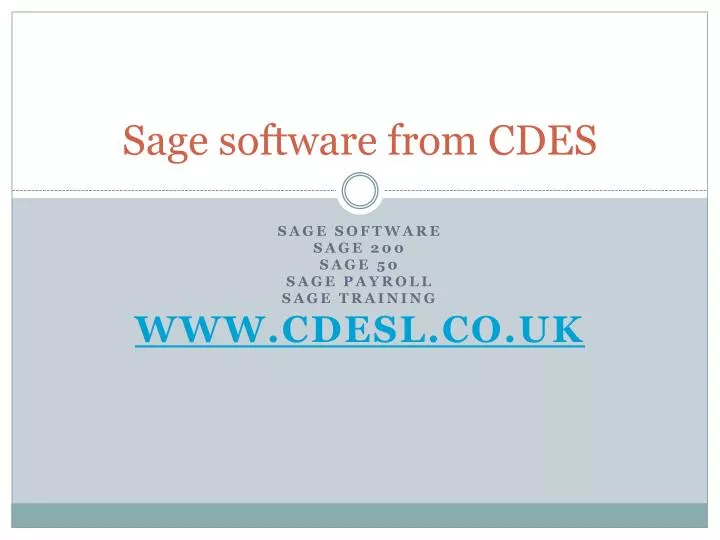 sage software from cdes