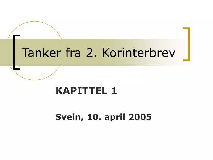 tanker fra 2 korinterbrev