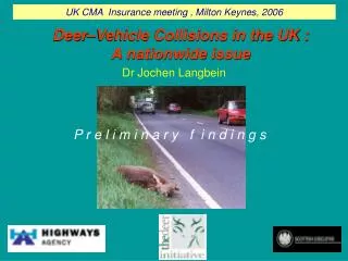 Deer–Vehicle Collisions in the UK : A nationwide issue Dr Jochen Langbein