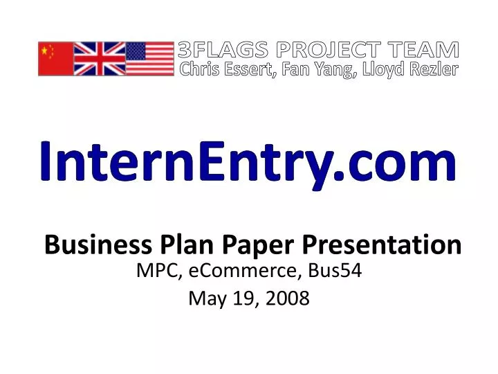 business plan paper presentation
