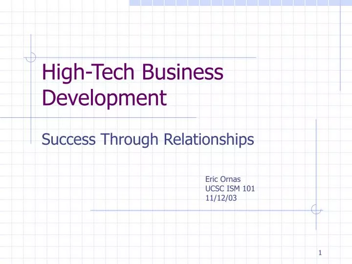high tech business development