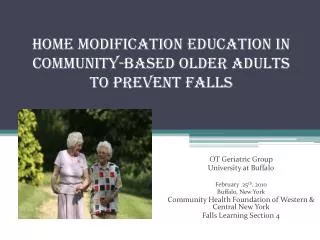 Home Modification Education IN Community-Based Older Adults to Prevent Falls