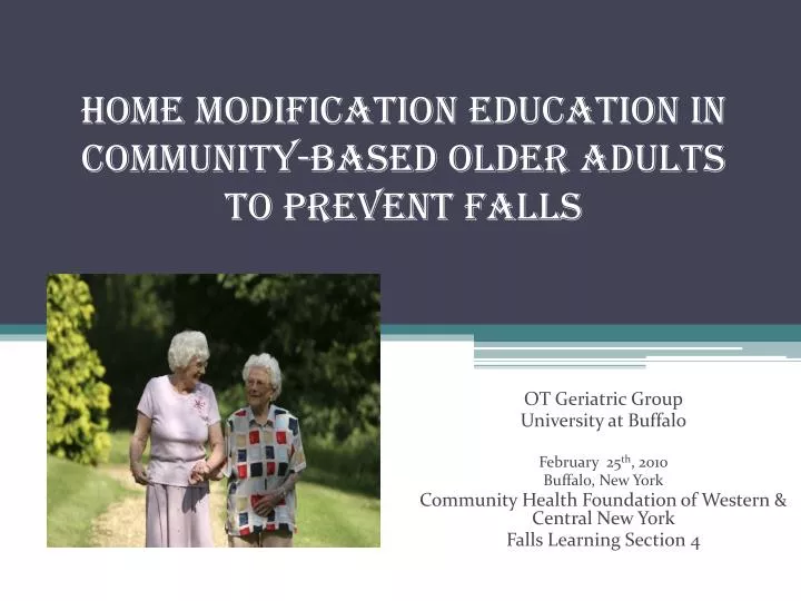 home modification education in community based older adults to prevent falls