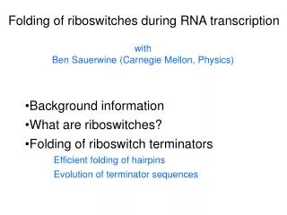 Folding of riboswitches during RNA transcription