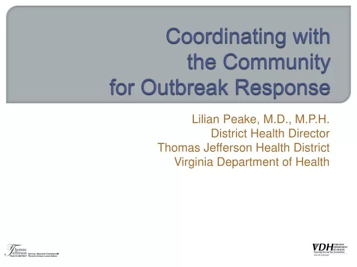 coordinating with the community for outbreak response