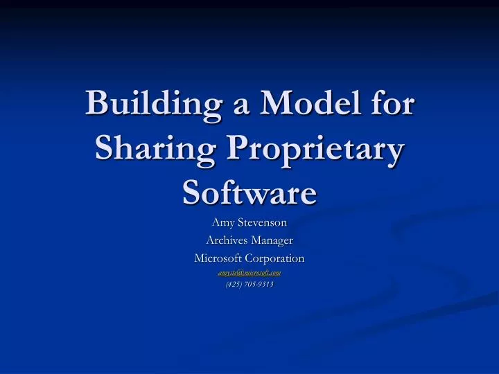 building a model for sharing proprietary software