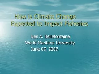How is Climate Change Expected to Impact Fisheries