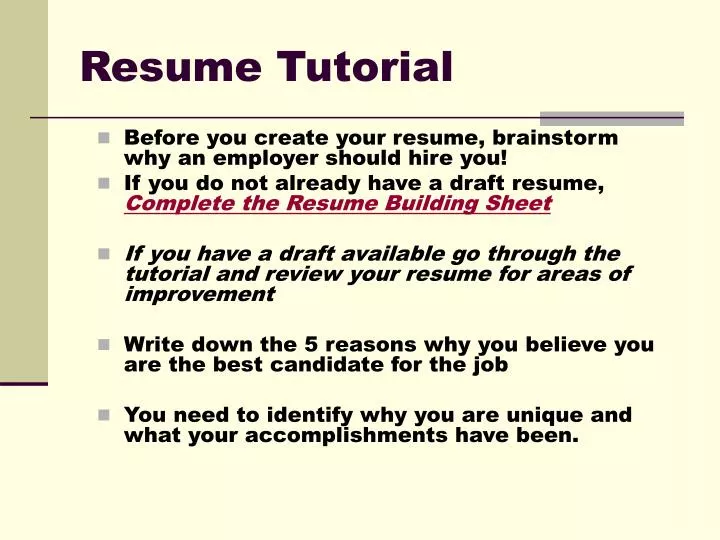 resume tutorial