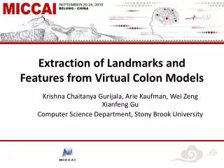 Extraction of Landmarks and Features from Virtual Colon Models