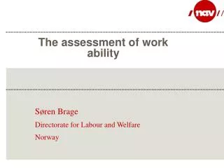 The assessment of work ability