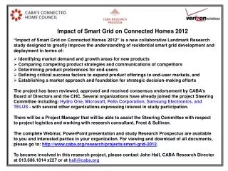 Impact of Smart Grid on Connected Homes 2012