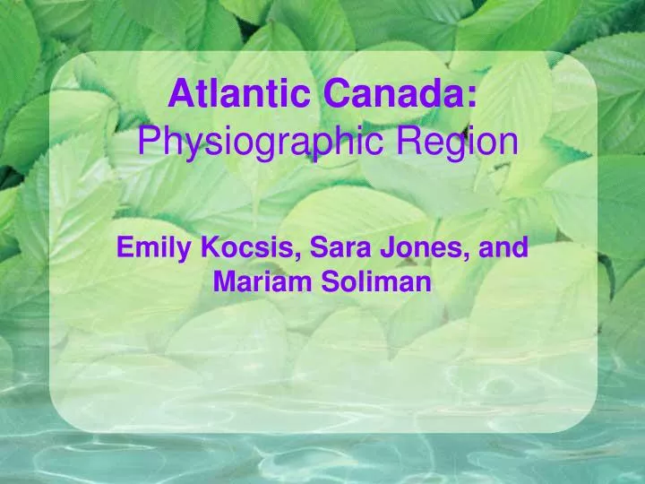 atlantic canada physiographic region