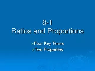 8-1 Ratios and Proportions