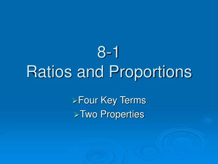 8 1 ratios and proportions
