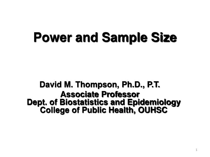 power and sample size